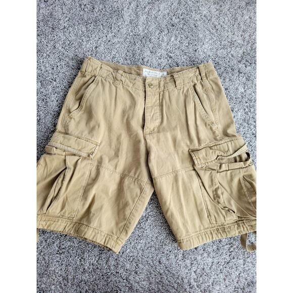 Abercrombie & Fitch Heavyweigh cargo shorts Men's Size 31 Beige Button fly Front - Picture 1 of 10